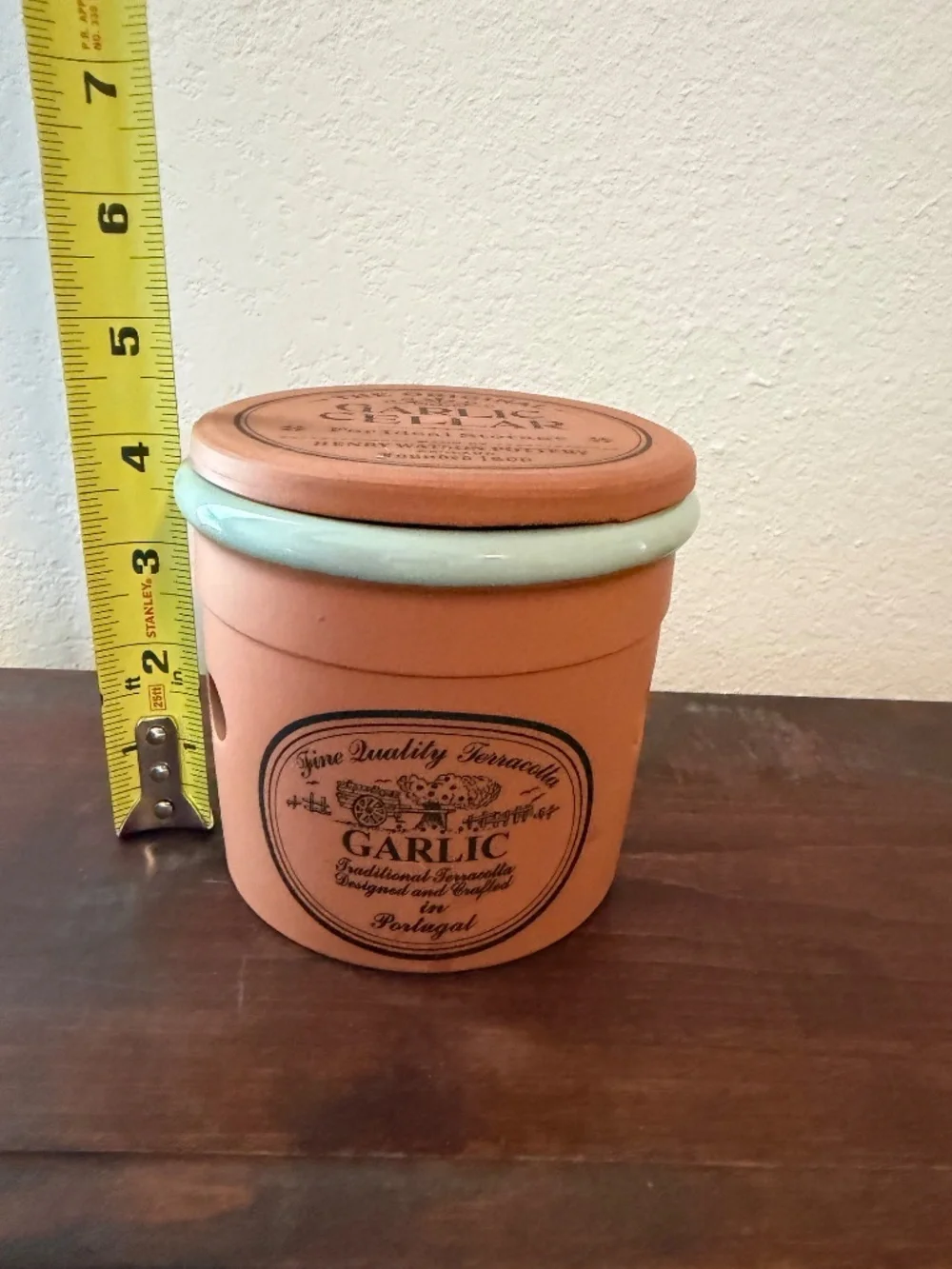 Henry Watson Pottery Garlic Cellar and Lid